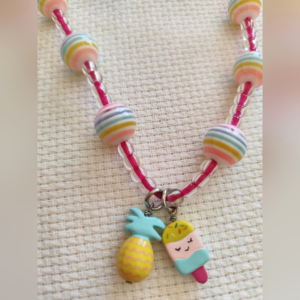 4/$50⭐️Gymboree Girls Necklace with Pineapple & Ice-cream Bar